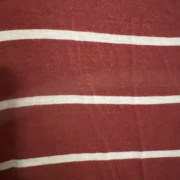 143 STORY Classic Sleeveless Striped Casual Midi Dress Maroon White Womens Sz XL - Picture 2 of 4